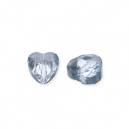 Facet fashion kralen heart Blue-pearl shine coating