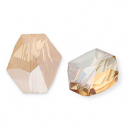 Facet fashion kralen hexagon Peachy beige-pearl shine coating