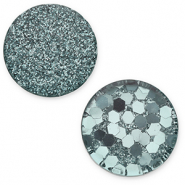 12 mm platte Polaris Elements cabochon Helios Petrol green
