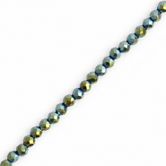 Facet kralen top quality round 3mm Multicolour green-AB coating
