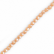 Facet kralen top quality round 3mm Peachy orange