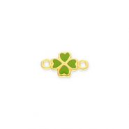 Metaal bedels DQ connector clover Goud-green (Nikkelvrij)