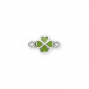 Metaal bedels DQ connector clover Antiek zilver-green (Nikkelvrij)