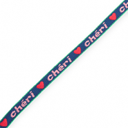 BY31&reg; Tekstlint "Ch&eacute;ri" Dark blue-light pink-red-green