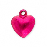 Metaal bedels little bells heart Fuchsia