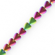 Kralen van hematite heart Purple-green-AB coating