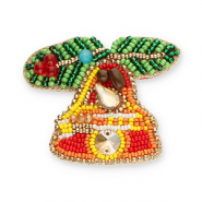 Broches Christmas bell Green-orange-yellow-red