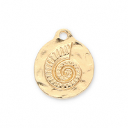 Metaal bedels round with sea shell Gold