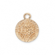 Metaal bedels round with flower Gold