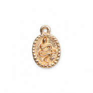 Metaal bedels oval with snake Gold