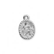 Metaal bedels oval with snake Silver