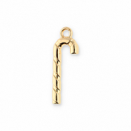 Metaal bedels candy cane Gold