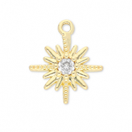 TQ metaal Brass bedels star Gold-transparent