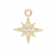TQ metaal Brass bedels star Gold-transparent