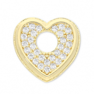 TQ metaal Brass bedels heart Gold-transparent
