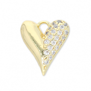 TQ metaal Brass bedels heart Gold-transparent