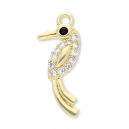 TQ metaal Brass bedels bird Gold-transparent