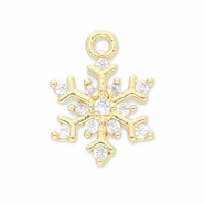 TQ metaal Brass bedels snowflake Gold-transparent