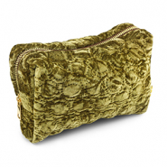 BY31&reg; Etui velvet with stitched circles Olive green