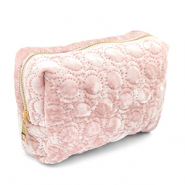 BY31&reg; Etui velvet with stitched circles Light pink