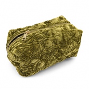 BY31&reg; Etui velvet with stitched circles Olive green