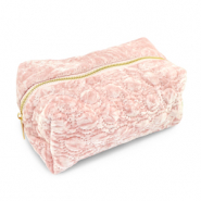 BY31&reg; Etui velvet with stitched circles Light pink