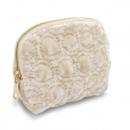 BY31&reg; Etui velvet with stitched circles Beige