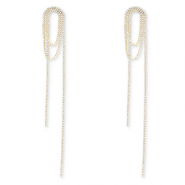 Oorbellen / oorstekers van Eco-brass&reg; metaal met strass Gold-crystal