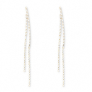 Oorbellen / oorstekers van Eco-brass&reg; metaal met strass Gold-crystal