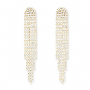 Oorbellen / oorstekers van Eco-brass&reg; metaal met strass Gold-crystal