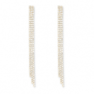 Oorbellen / oorstekers van Eco-brass&reg; metaal met strass Gold-crystal