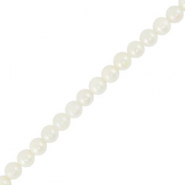 Schelp kralen round Off white