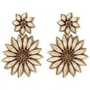 Musthave oorbellen / oorstekers met glaskralen flowers Gold