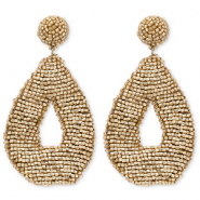 Musthave oorbellen / oorstekers met glaskralen drop Gold