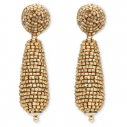 Musthave oorbellen / oorstekers met glaskralen drop Gold