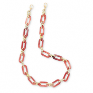Musthave telefoonkoord van acryl Coral red-gold