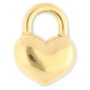 Bedels van Stainless steel Roestvrij staal (RVS) heart Gold