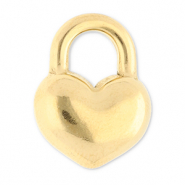 Bedels van Stainless steel Roestvrij staal (RVS) heart Gold