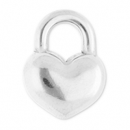 Bedels van Stainless steel Roestvrij staal (RVS) heart Silver