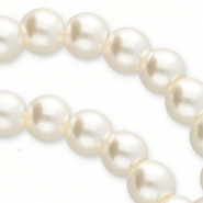 Top quality Glasparels rond 6mm Ivory white