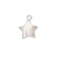 Zoetwater parels bedel star Silver-Natural white