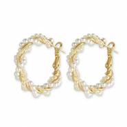 Musthave oorbellen kralen twisted White-gold