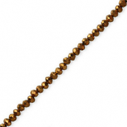 Facet kralen top quality disc 4x3mm Metallic bronze