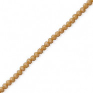 Facet kralen top quality disc 4x3mm Camel brown-pearl shine coating