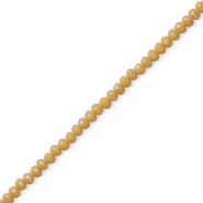 Facet kralen top quality disc 4x3mm Light brown-pearl shine coating