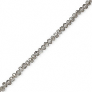Facet kralen top quality disc 4x3mm Grey-pearl shine coating