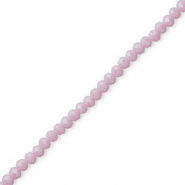 Facet kralen top quality disc 4x3mm Light purple-pearl shine coating