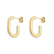 Oorbellen van Stainless steel Roestvrij staal (RVS) oorsteker Gold