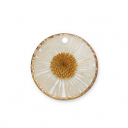 Gedroogde bloemetjes bedel Gold-beige