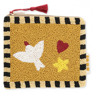 BY31&reg; Etui bird with heart & star Mustard brown-light gold-black-multicolour